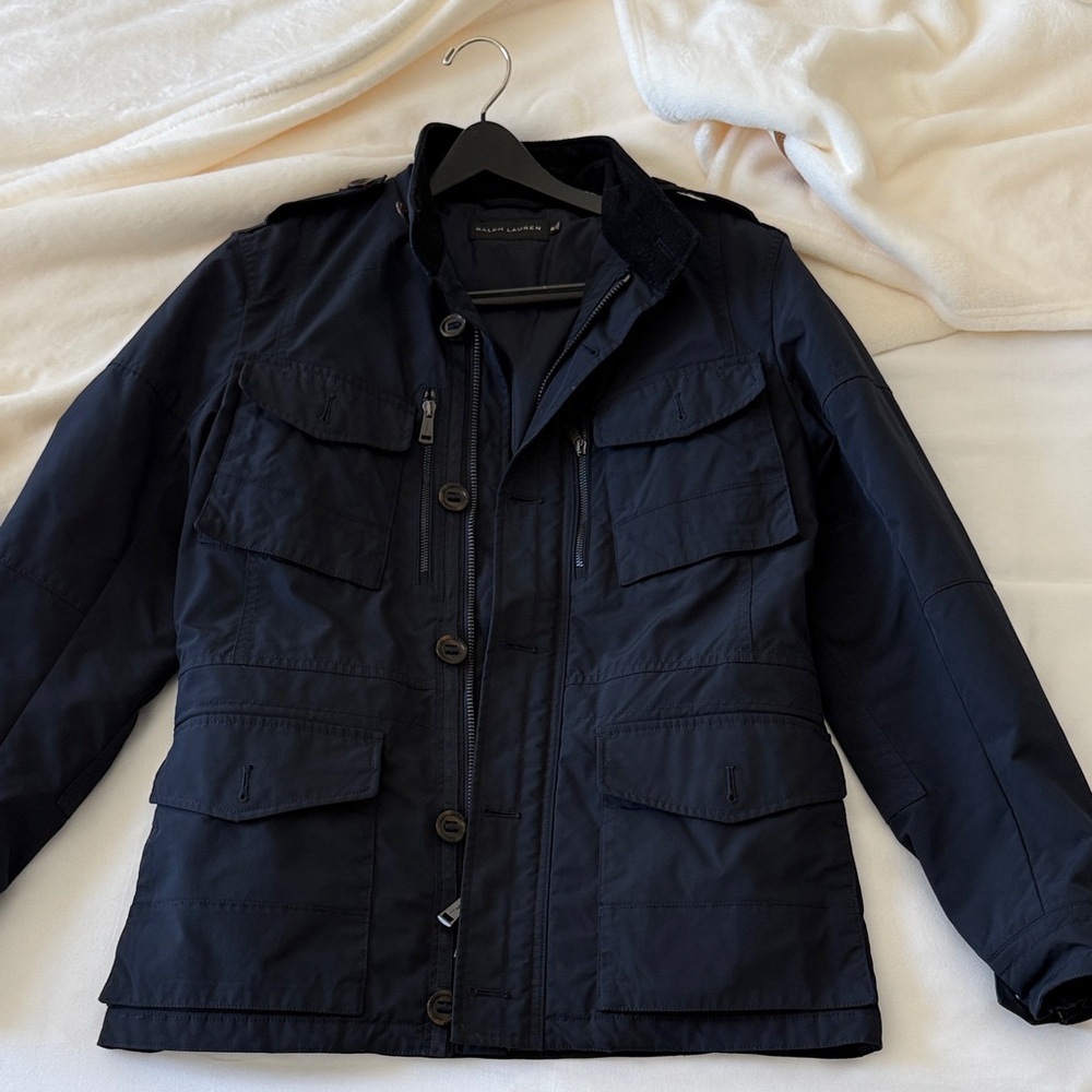 Men’s Ralph Lauren Navy Military Field Jacket with Utility Pockets